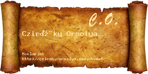 Cziráky Orsolya névjegykártya