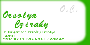 orsolya cziraky business card